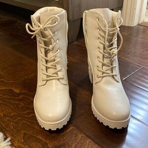 Never worn booties! Cream color! Super cute!